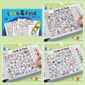 Interactive Hidden Objects Book for Kids , Look and Find Activity Book , Visual Search Exercises , Concentration Games. 