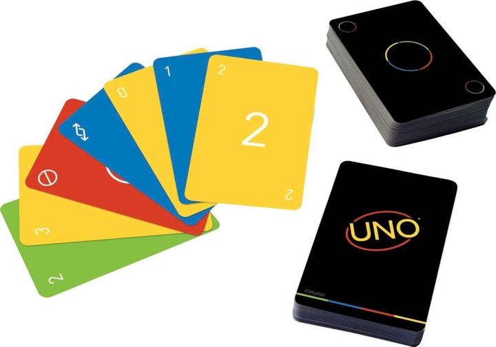 UNO Card Game Family Fun, 2 to 10 Players, Ages 7+ (Classic & Black Edition)