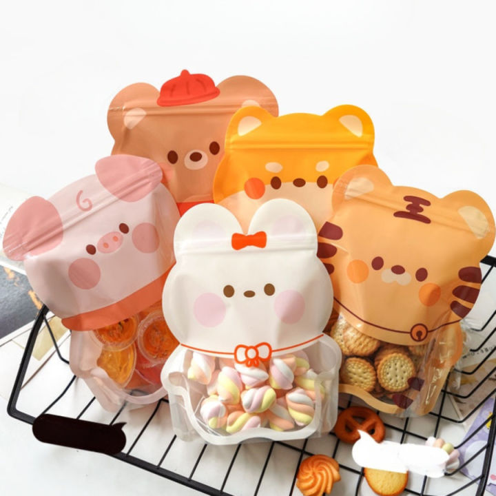10pcs Cute Animal Shape Bags For Small Business, Great For Party Supplies/Snack/Candy/Nut&Cookies Packaging