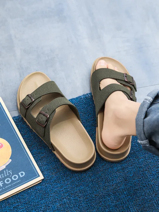 Men's%20Summer%20Fashion%20Suede%20Upper%20Slippers%20Thick-Soled%20Wear-Resistant%20Soft-Soled%20Comfortable%20Slip-On%20Casual%20Buckle%20Sandals%20-%20Image%204