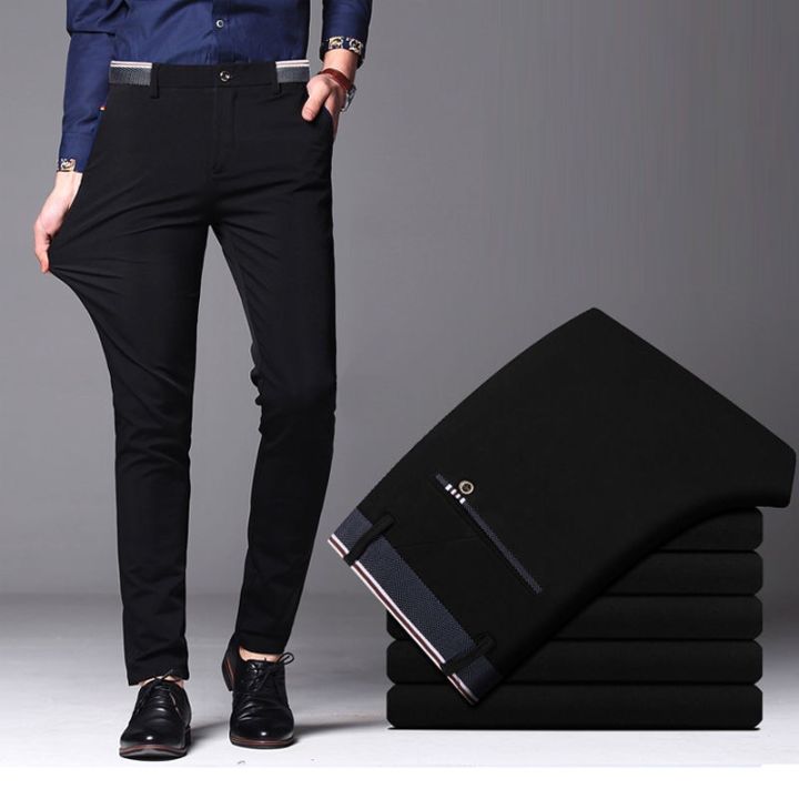 Men's Spring Autumn New Fashion Business Casual Long Pants Suit Pants ...