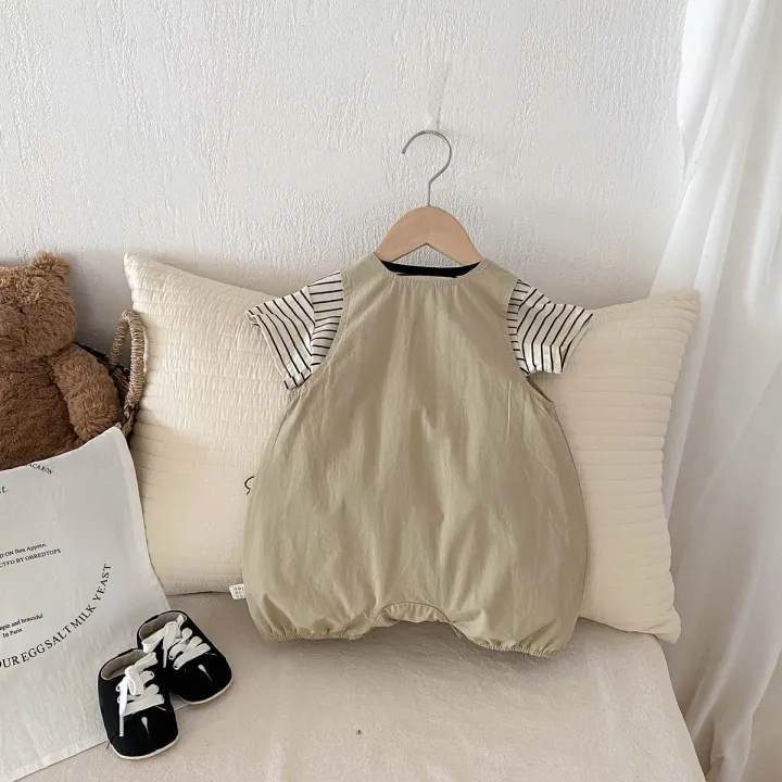 2pcs%20Baby%20Suits%20Newborn%20Boy%20Clothes%20Summer%20Short%20Sleeves%20Stripe%20Baby%20Tops%20with%20Jumpsuit%20Two%20Piece%20Sets%200-2yrs%20-%20Image%203