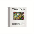 Wooden Jigsaw Puzzles For Adults Kids, Animal World-Wooden Jigsaw Puzzle Art, Unique Animal Shaped Pieces. 