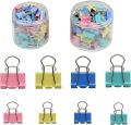 100 Pcs Colourful Small Binder Clips 2 Size Paper Clamps for Office Work School and Home Supplies (15mm and 19mm 100pcs). 