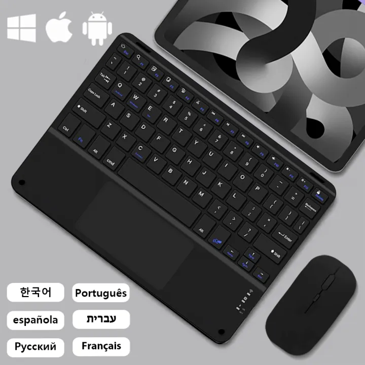 Bluetooth Wireless Keyboard Android IOS Windows Black Keyboard And ...