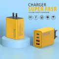 USB Charger Total 120W 4 Port Type C Fast Charging USB Phone Charger Adapter For iPhone Samsung Xiaomi Quick Charge Wall Charger. 