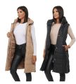 Ladies long body warmer Best Quality winter jacket sleeveless style For Womenand girls | Winter jacket Fashion | Wind breaker and Warmer | Low weight coat long zipper | open style jacket double pockets and zip on both sides. 