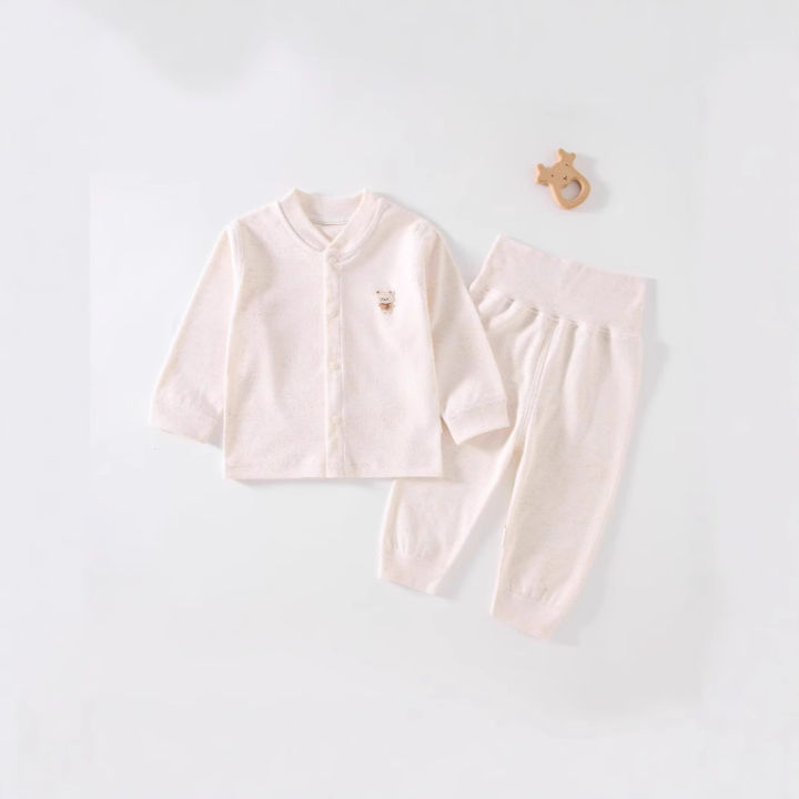 Autumn Baby High Waist Warm Pants Winter Fleece Lined Cotton Underwear Unisex Infant Sleepwear with Open Crotch Loungewear