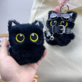 Punk Style Black Cat Keychain Cute Big Eye Cat Bag Charm  . 