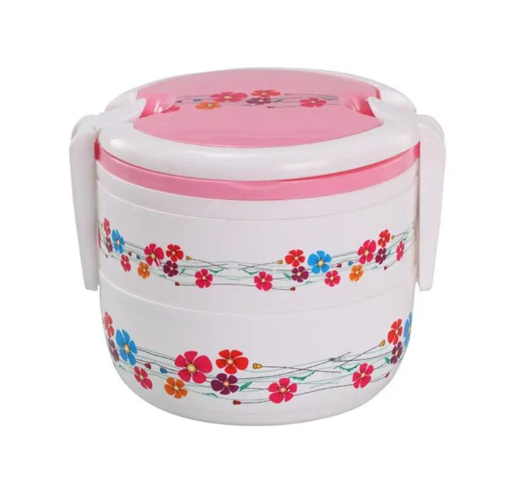 Taj Box Taj Plastic Round Double Tiffin Box (2 compartment box). | Daraz.com.bd