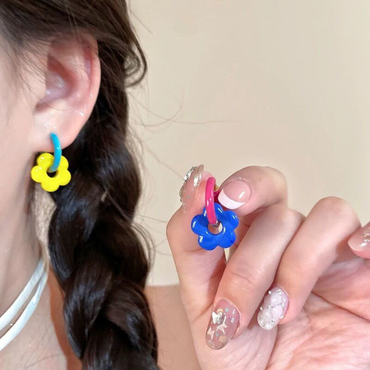 Colorful%20Enamel%20Flower%20Metal%20Alloy%20Ear%20Buckle%20Dopamine%20Sweet%20Earrings%20Girls%20Birthday%20Party%20Friendship%20Jewelry%20%20-%20Image%205
