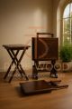 Handmade Table Picnic Table Furniture Folding Wooden Table Set of 4 Home Decor  ( Solid Sheesham wood chiniyoti style). 