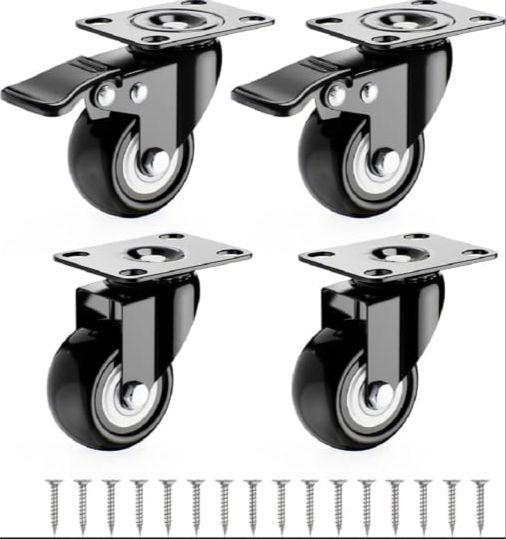 4pcs 2inches Caster wheel, specifically a swivel caster wheel with a rotating top plate and single steel ball design by Mateen Tools