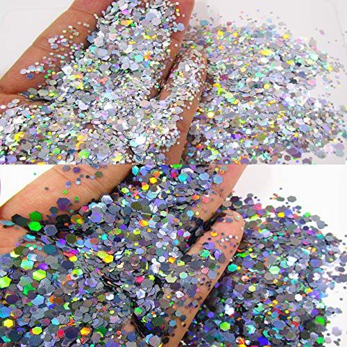 50 Grams Packet - Premium Ultra Sparkle Glitter, Multi Purpose Metallic Flake for Arts Crafts Nails Cosmetics Resin Art