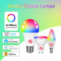 Zigbee 3.0 Smart LED Lamps E27 B22 E14 GU10 Works With Home Assistant Zigbee2mqtt Voice Group Control Echo Plus Show AC 85-265V. 