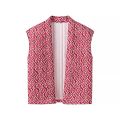 HH Autumn Winter Women Print Waistcoat Loose Casual  V Neck Sleeveless Open Front Vest 2024 Female Fashion Streetwear Top. 