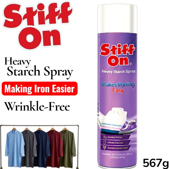 Stiff On Heavy Starch Spray 567g – Extra Crisp Finish | Wrinkle Free & Easy Ironing