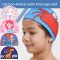 Children Cartoon Swimming Cap Kids Elastic Fabric Swiming Pool Water Sport Protect Ears Hat Swim Bathing Hats Caps Boys Girls. 