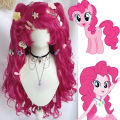 Anime Pinkie Pie Cos PP Pinkamena Diane Pie Cosplay Personification My Cos Cute Lovely Pink  Wig Wavy Curls Party Synthetic Hair. 