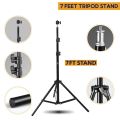 7ft Mobile Tripod Stand - Free Mobile Holder Included - Ideal for Photography and Live Streaming - Durable & efiicient. 