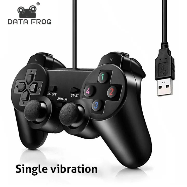 Video Controller Frog Data Frog Wired USB Game Controller For PC Joystick Vibration ...