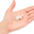10-1000pcs/lot 3-20mm Straight Holes Acrylic Imitation Pearl Beige Bracelet Round Beads For DIY Craft Jewelry Making Supplies.