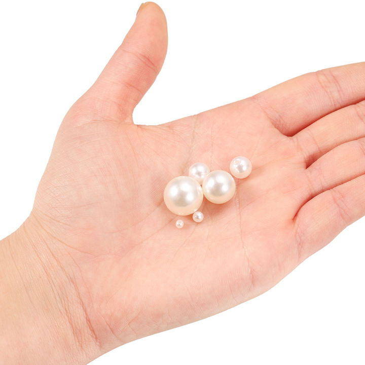 10-1000pcs/lot%203-20mm%20Straight%20Holes%20Acrylic%20Imitation%20Pearl%20Beige%20Bracelet%20Round%20Beads%20For%20DIY%20Craft%20Jewelry%20Making%20Supplies%20-%20Image%205