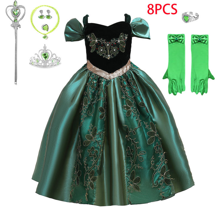 Girls%20Ice%20Green%20Frozen%20Anna%20Party%20Princess%20Gown%20Kids%20Embroidery%20Cosplay%20Dress%20Young%20Girl%20Fluffy%20Evening%20Clothes%20Children%20Costume%20-%20Image%202