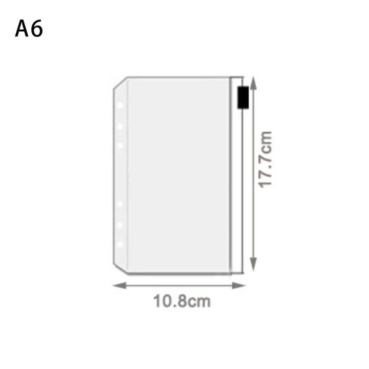 10Pcs%20A5%20A6%20A7%20Binder%20Pocket%20Folders%20with%20Zipper%20for%20Notebook%20Waterproof%20PVC%20Document%20Filing%20Bag%206%20Ring%20Notebook%20Divider%20-%20Image%207