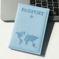 Travel Passport Cover Protective Case Simple Couple Passport Holder PU Airplane Map Travel Passport Cover Document Bag. 