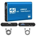 4K Video Capture Card 1080P 60fps HD Camera Recording Box HDMI-compatible to USB 3.0 PC Live Streaming Grabber Recorder. 