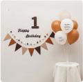 Felt Birthday Banner Ball String Digital Happy Birthday Party Decor Kids Hanging Flag Pulling Flower Baby 30 100 Days Shower. 