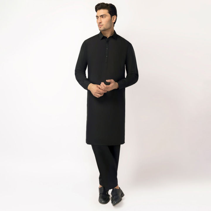 Junaid Jamshed Men - Black Unstitched Fabric JJMS-3871/S26/JJ11003-E
