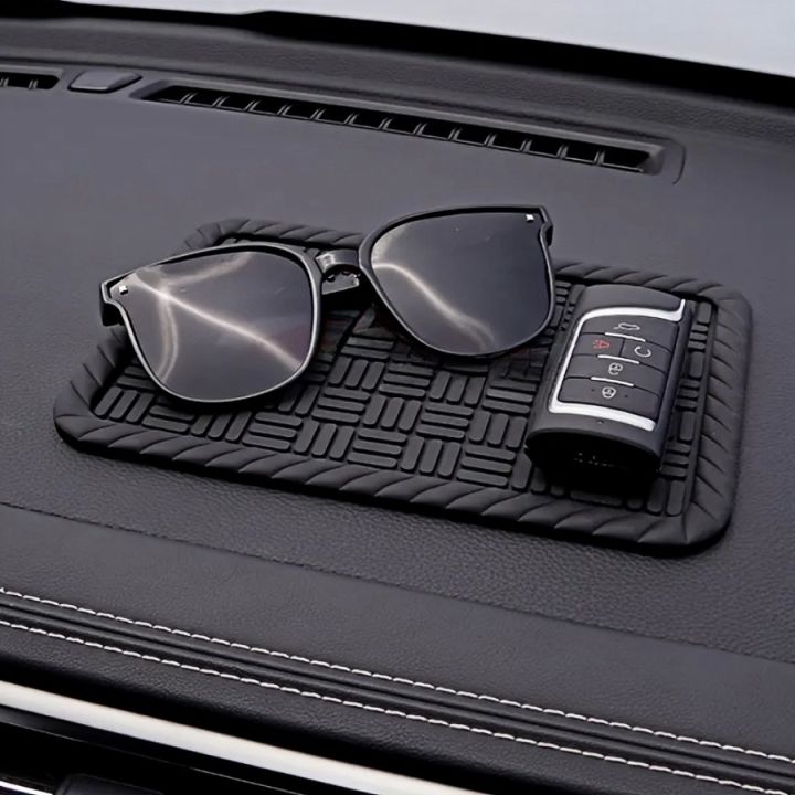 Durable PVC Anti Slip Car Mat - Heat and Sun Resistant Phone and Key Storage Mat