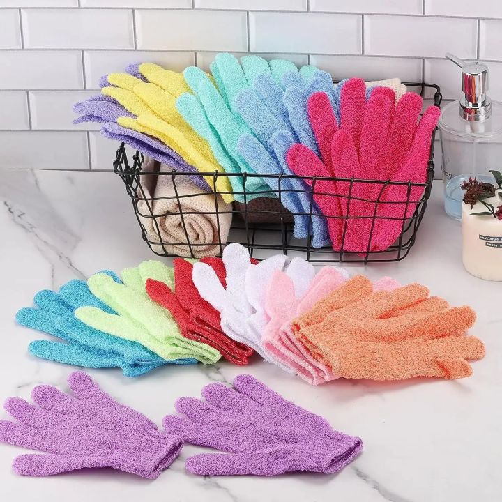 2pic Bath gloves for peeling Exfolianting and shower scrub gloves