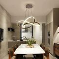 Modern Black Circle Wave Chandelier LED Light +1Wall lamp gift Wavy Pattern | Perfect For Living Rooms & Dining Rooms. 