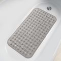 1pc Bathtub Mat with Suction Cups and Drain Holes, 27.6x15In Non-Slip Shower Mat Bathroom Mat Machine Washable, Clear Gray/Blue. 