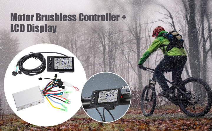 ZAMETTER E-Bike Controller Display Set – 36V/48V 250W/350W, LCD-scherm, Instelbare Parameters – Voor Borstelloze Motoren, Met Bedradingsschema