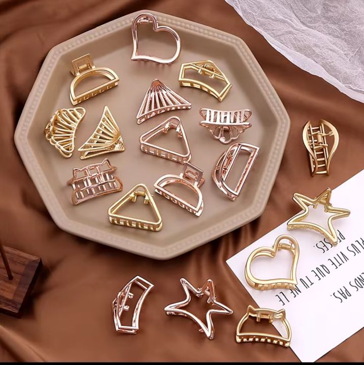 6pcs%20Korean%20Minimalist%20Style%20Gold%20Color%20Hair%20Catch%20Clips%20Women%20Hair%20Accessories%20Metal%20Hair%20Catchers%20-%20Image%207