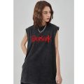 Summer Men's Retro Printed Washed Cotton Vest Muscle Gym Sleeveless Workout T Shirts Fashion Running Beach Loose Cutoff Tees.