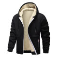 Animal Game Casual Hoodies for Men Heavyweight Fleece Sweatshirt Thick Sherpa Lined Hooded Zipper Jacket Thick Streetwear Coats.