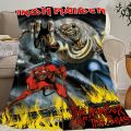 Band I-Iron M-Maidens Blanket Skin Friendly Comfort Warm Soft Plush Blanket Suitable Sofa Living Room Office Bedroom.