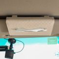 Car Visor Tissue Holder - Sun Visor Napkin Holder Backseat Tissue Case, Premium Leather Tissue Box Car Tissue Holder for Car Sun Visor & Seat  (Beige). 