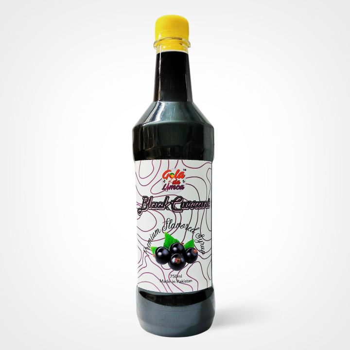 Black Currant Syrup - Fresh Fruit Flavoring Syrup - Premium Flavored Syrup - Sharbat - 750ml - Gola Da Limca