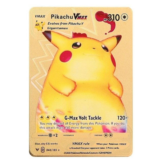 New Pokemon Cards Vmax Gx Metal Card Pikachu Golden Vmax Card ...