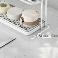 Double-layer Cup Rack with Drain Tray Rack for Kitchen Table Top Glass Cups, Tea Cups, Coffee Cups and Water Cups Organizer Shel. 