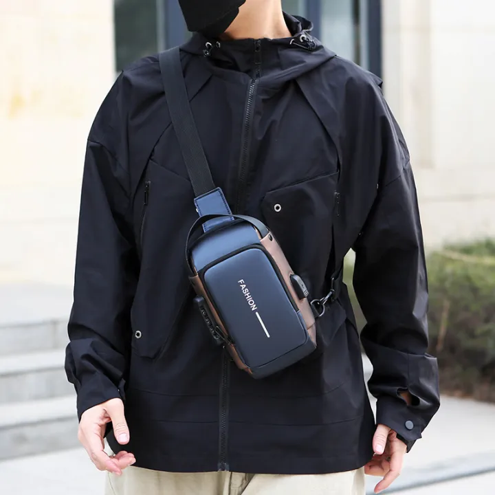 1pc%20Men'S%20Anti-Theft%20Password%20Lock%20Chest%20Bag%20-%20Made%20of%20Durable%20Oxford%20Fabric,%20Adjustable%20Shoulder%20Strap,Suitable%20for%20Motorcycles%20-%20Image%205
