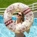 1PC  Inflatable Swim Ring - Artistic Ink Pattern Bright Color Floating Tube for Pool, Lake & Summer Activities. 