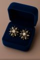 Elegant flower design earrings for women|black & white colour|fashionable earrings for girls|Izkha Elegance. 