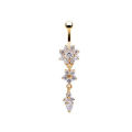 1Pc Stainless Steel Crystal Zircon Belly Button Rings, Piercing Women Navel Fashion Body Jewelries.